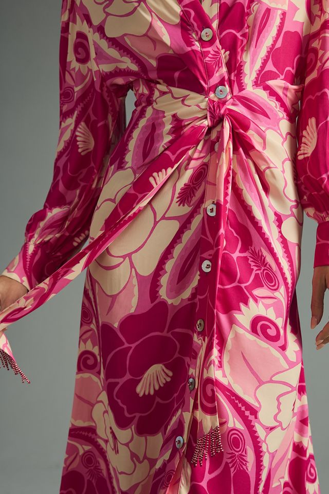 farm rio tropical groove cotton maxi dress Farm Rio Tropical Groove Lenzing Ecovero Viscose Midi Dress - Tropical  Groove Blue