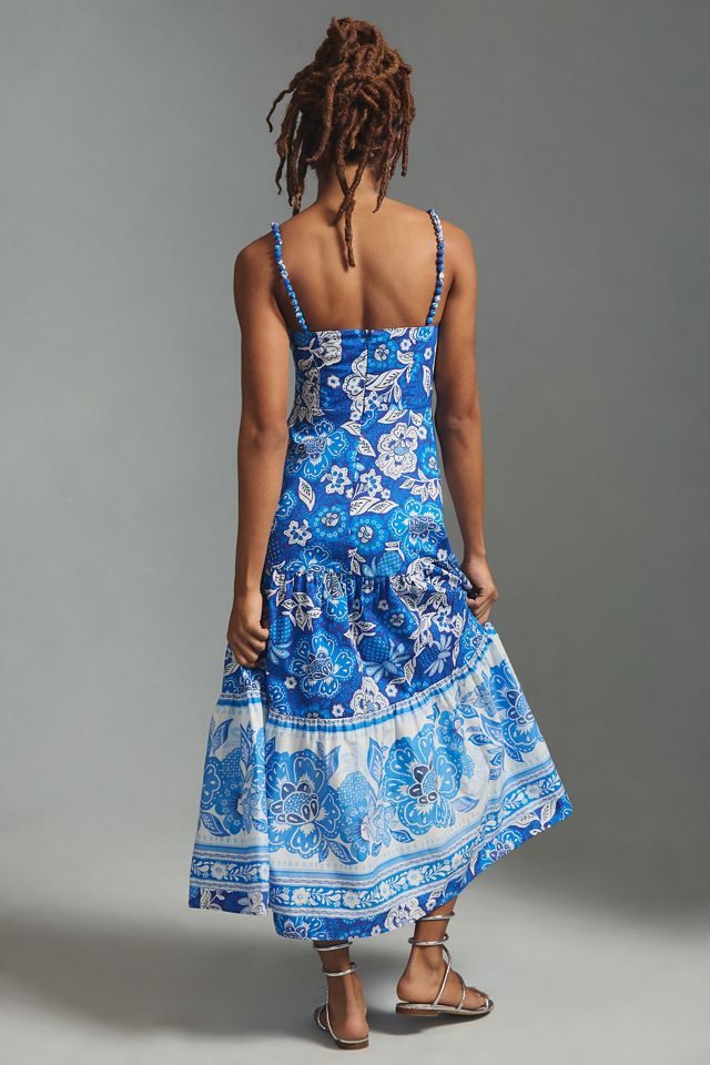 Farm Rio Full of Flowers Sweetheart Midi Dress #1