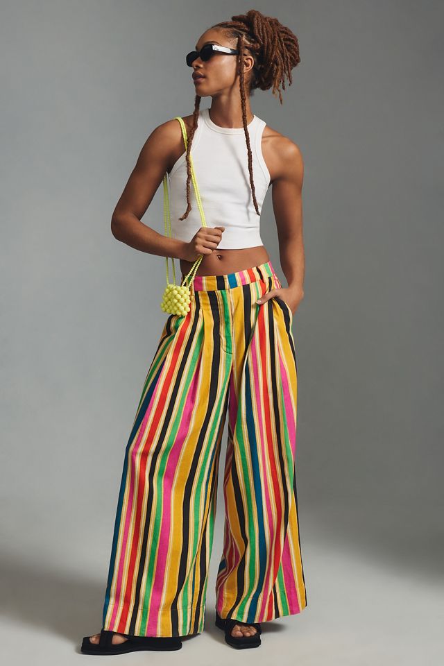 Farm Rio Rainbow Stripe Pants #5