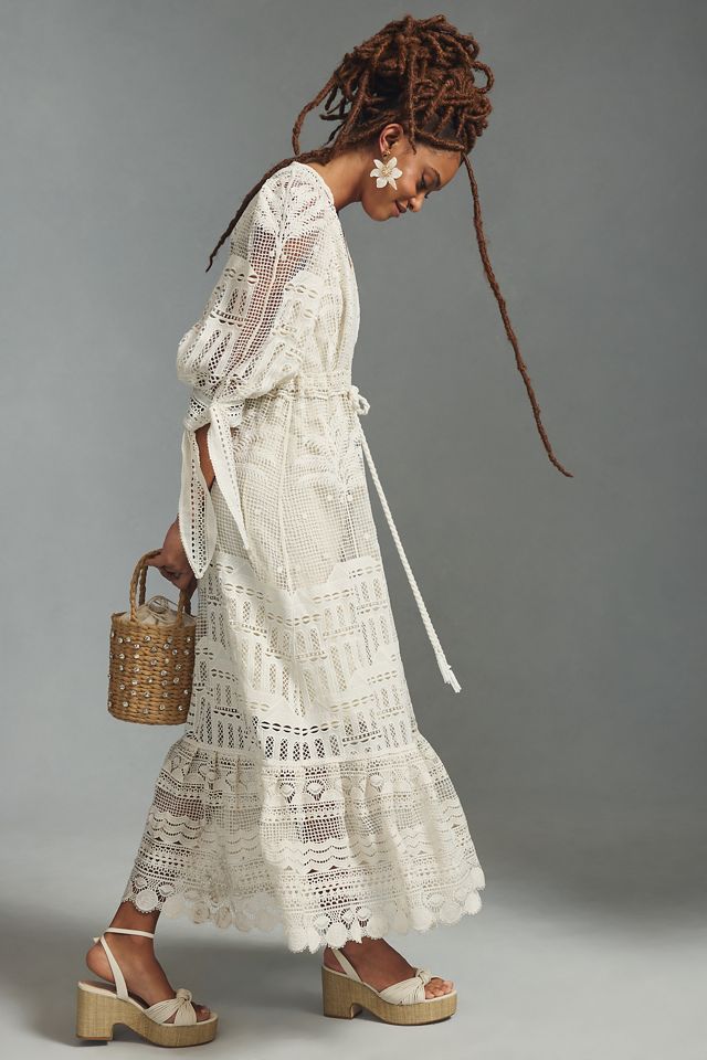 Farm Rio Morada Boa Guipure Dress #3