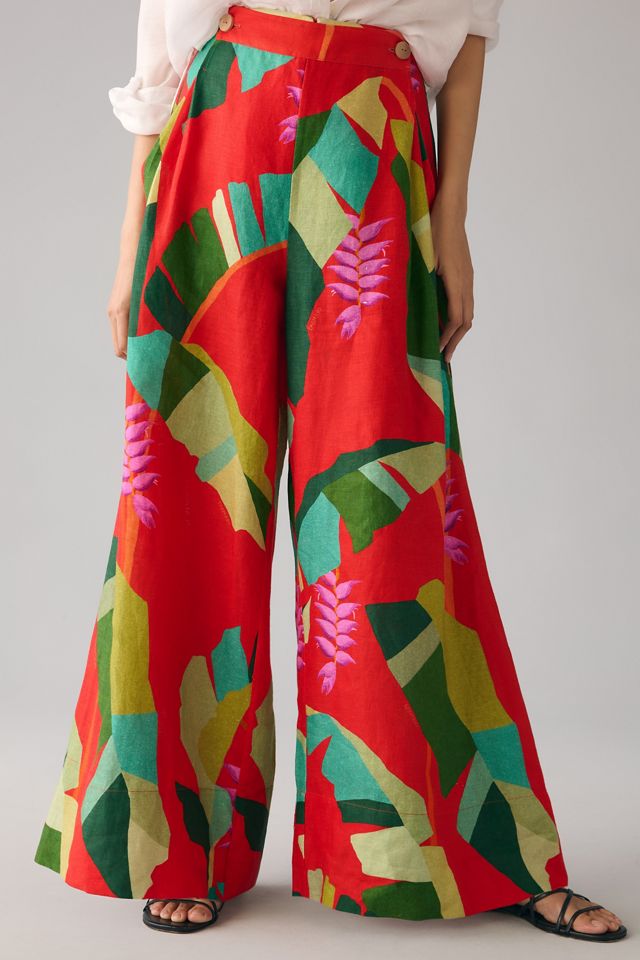 Farm Rio Heliconia Red Pants #1