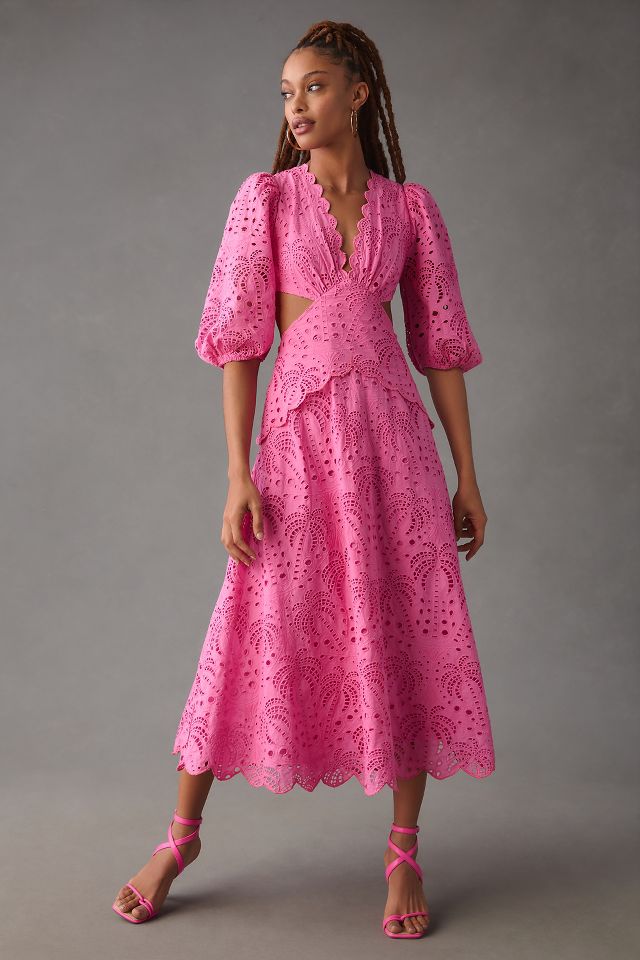 Pink best sale eyelet dress