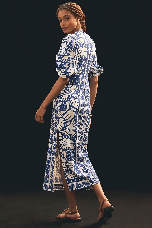 Farm Rio Cutout Puff-Sleeve Dress | Anthropologie