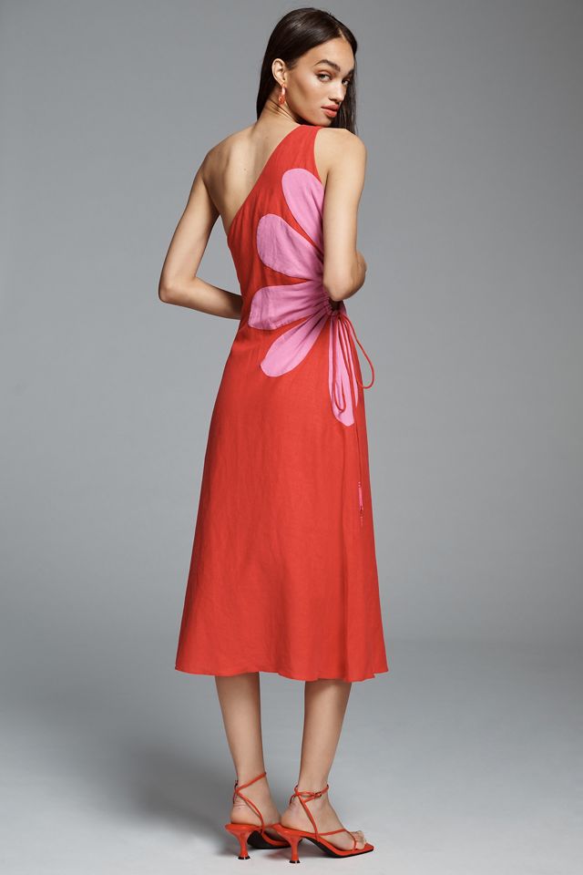 Farm Rio One-Shoulder Cutout Flower Dress #1