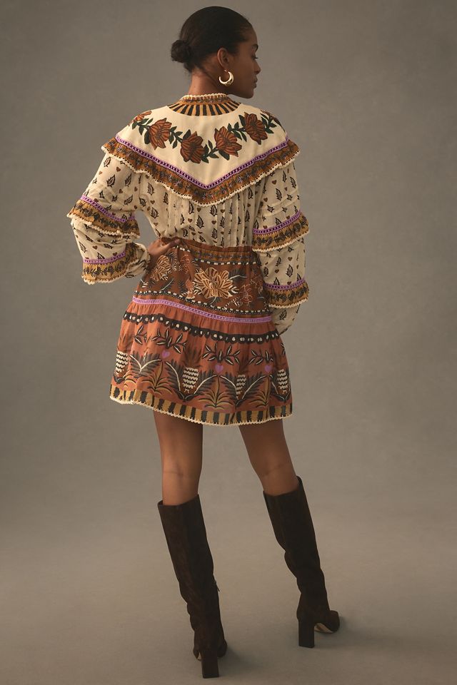 Farm Rio Ainika Ruffled Mini Dress | Anthropologie