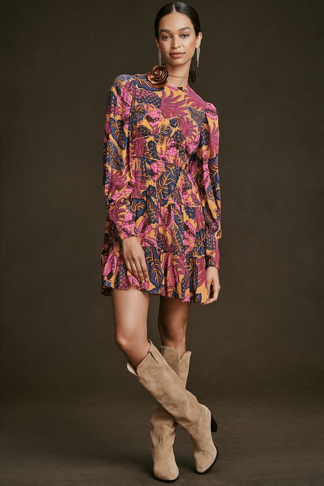 Farm Rio Fruit Dream Long-Sleeve Mini Dress | Anthropologie