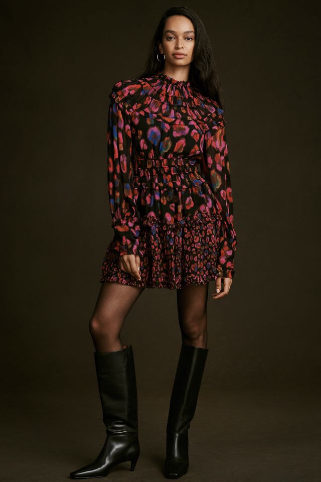 Farm Rio Iridescent Leopard Mini Dress