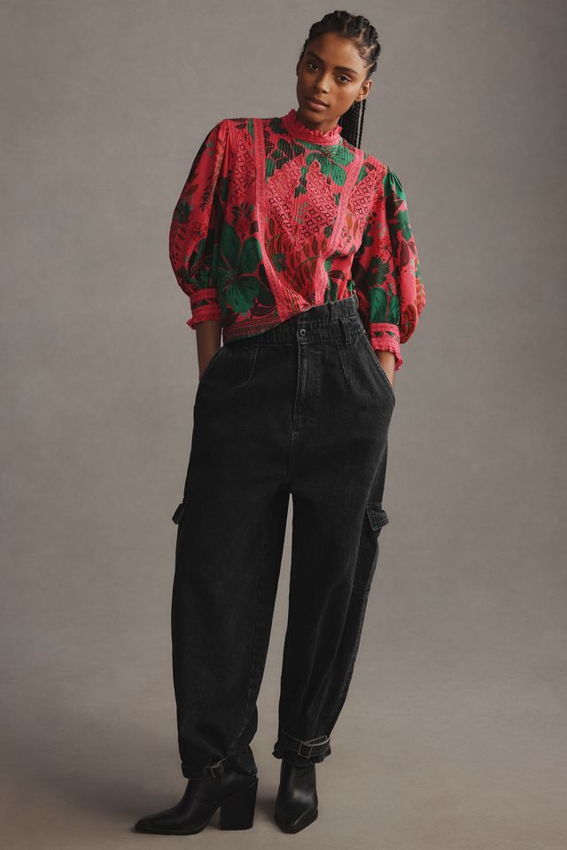 Farm Rio Floral Yard Blush Blouse #2