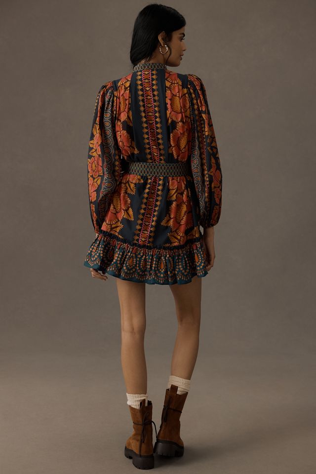 farm rio ainika sparkle puff sleeve cotton mini dress Farm Rio Ainika Sparkle Puff-Sleeve Mini Dress