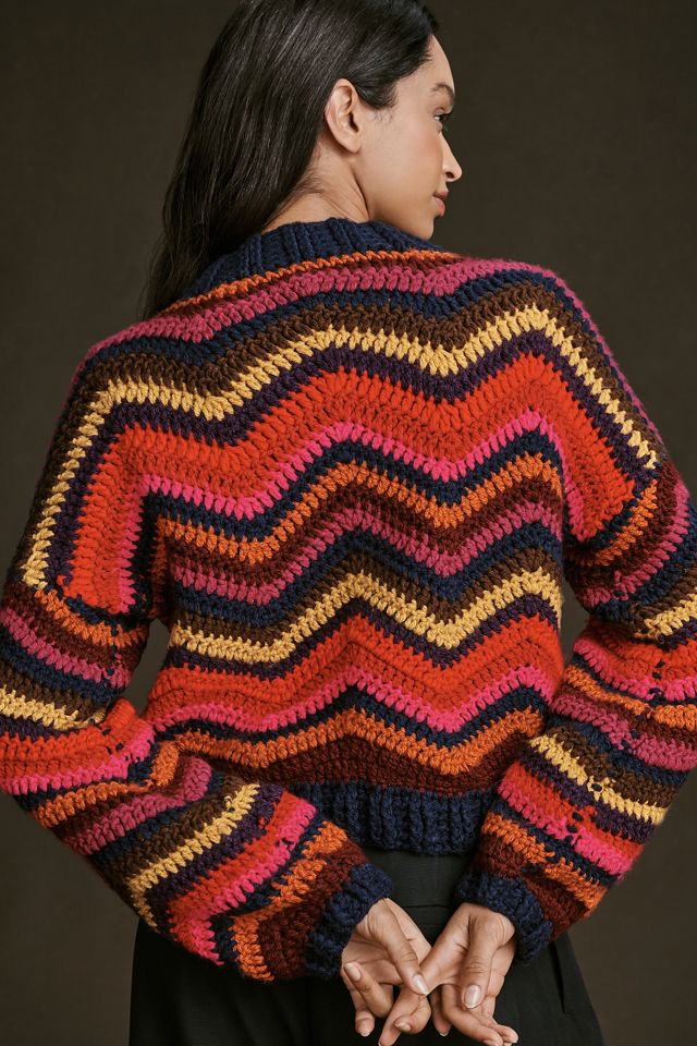 Farm Rio Crochet High-Neck Sweater #1
