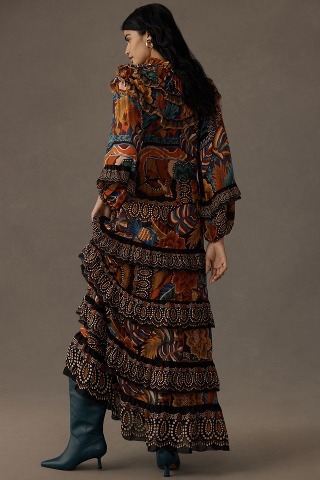 Farm Rio Fall Mix Multicolor Maxi Dress #1