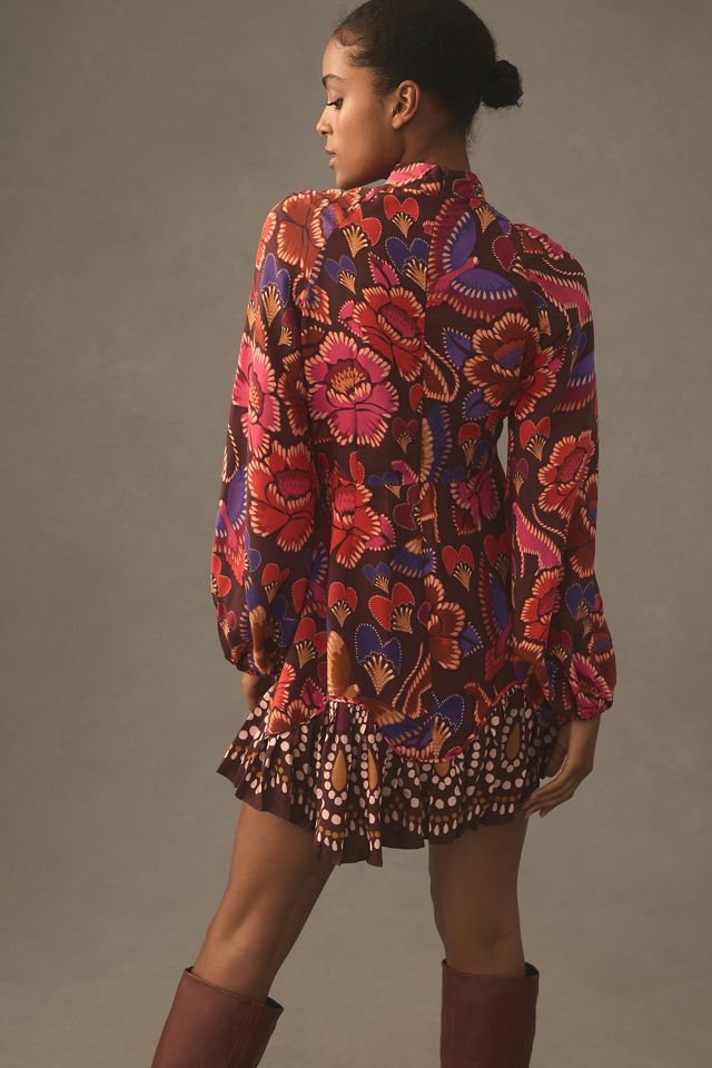 Farm Rio Bright Flora Long-Sleeve Mini Dress #2
