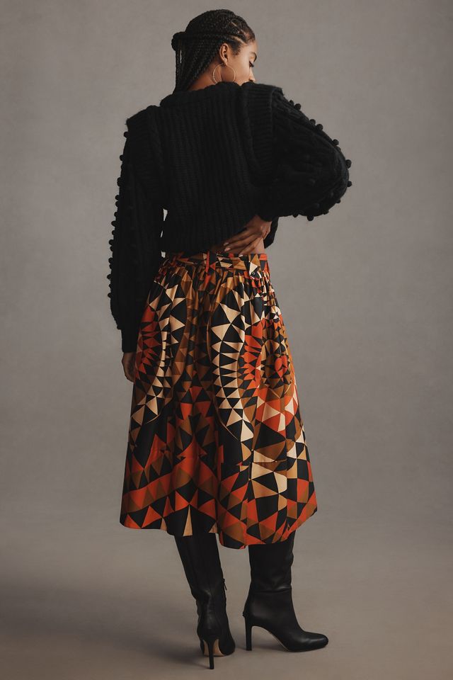 Farm Rio Heart Deco Buttondown Midi Skirt #2