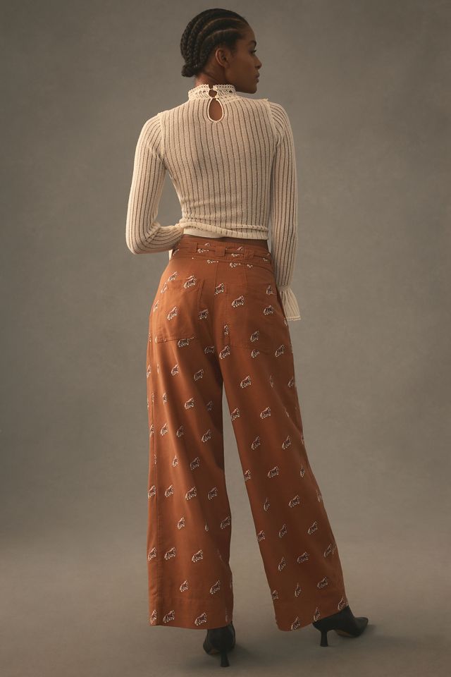 Farm Rio Wild Horses Embroidered Pants #2