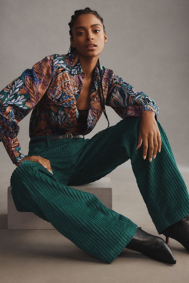 Farm Rio Corduroy Wide-Leg Pants | Anthropologie