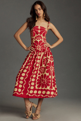 Farm Rio Palermo Sleeveless Midi Dress | Anthropologie