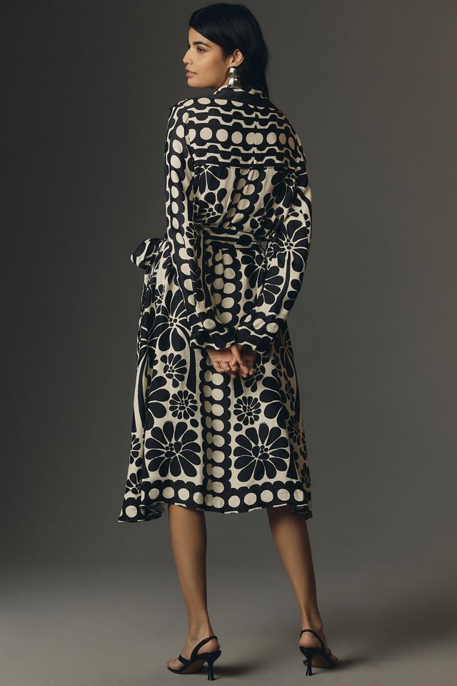 sachin and babi light blue dress ULLA JOHNSON Palermo ricrac and grosgrain-trimmed cotton-poplin midi dress