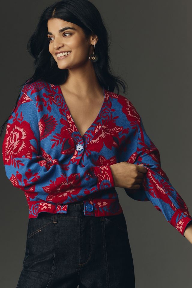Farm Rio Lace Garden Knit Cardigan Sweater #1
