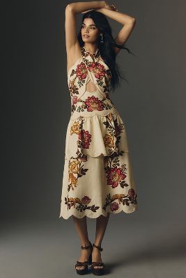 Farm Rio Midi Dress In White