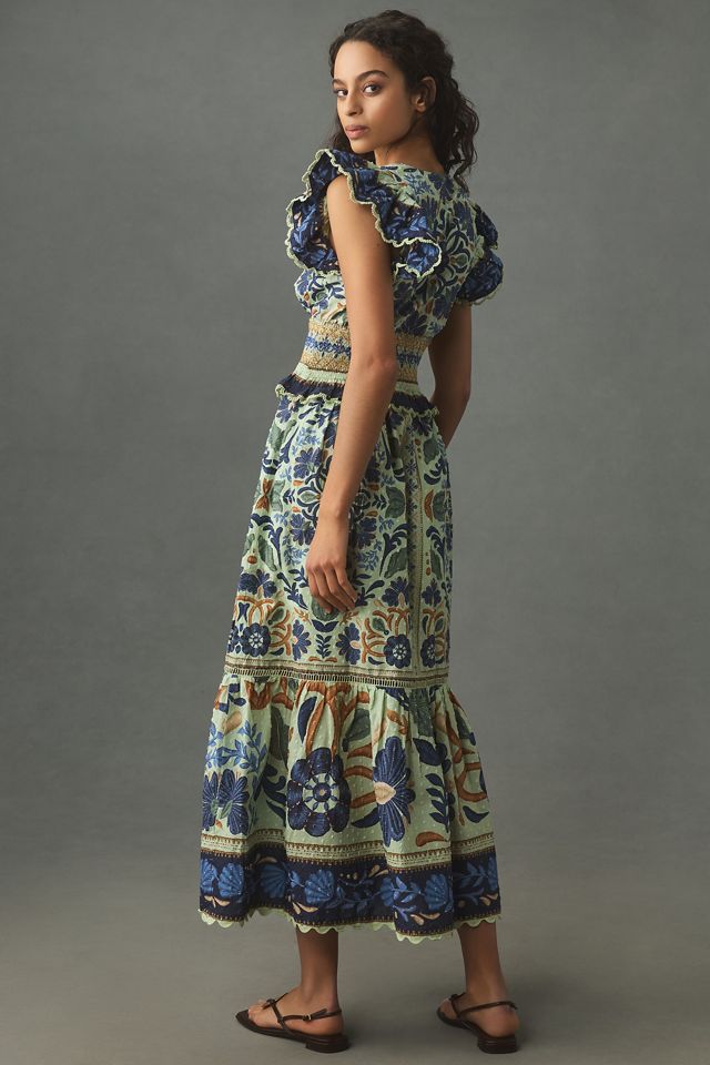 Farm Rio Ocean Tapestry Sleeveless Maxi Dress #1