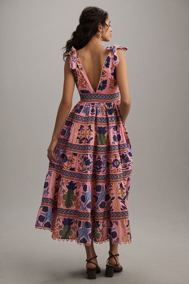 Farm Rio Seashell Tapestry Sleeveless Midi Dress #1
