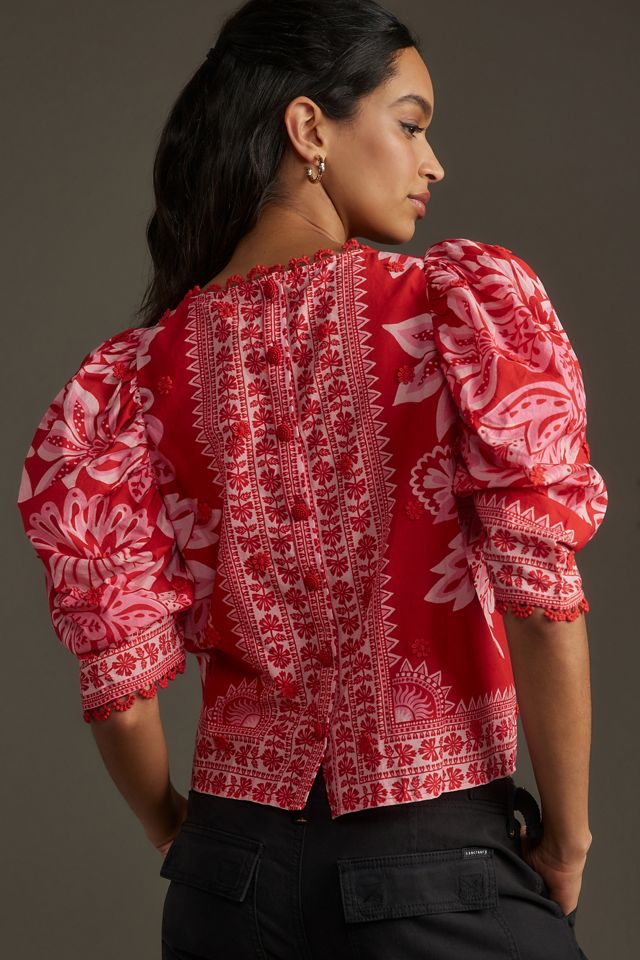 Farm Rio Flora Tapestry Blouse #1