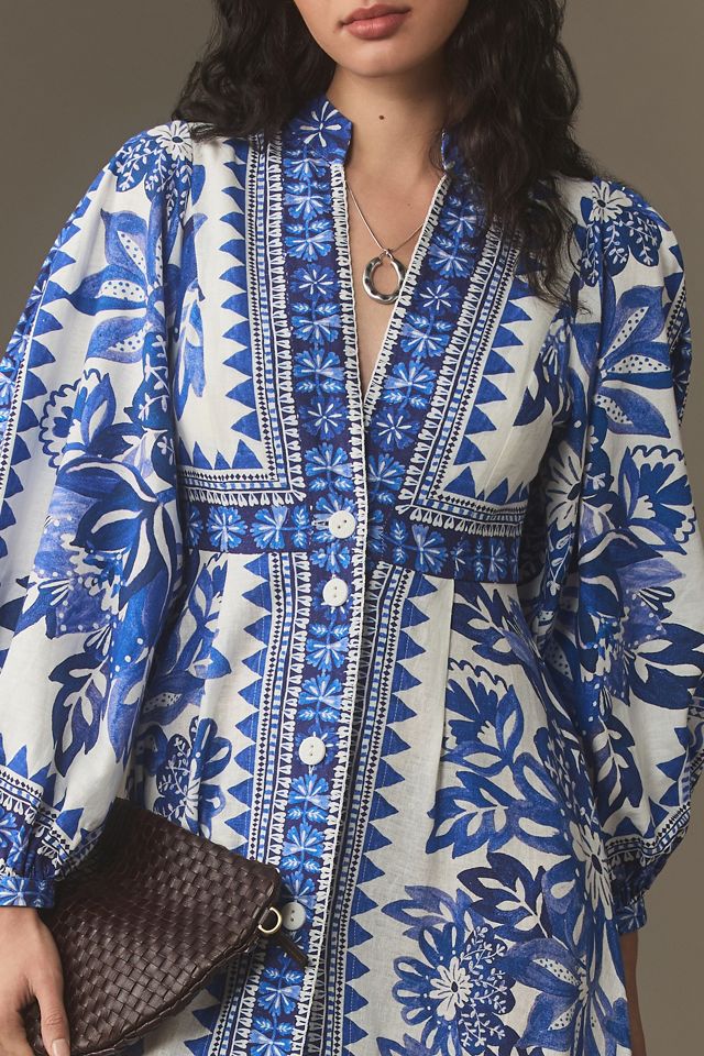 Farm Rio Tapestry Linen Maxi Dress