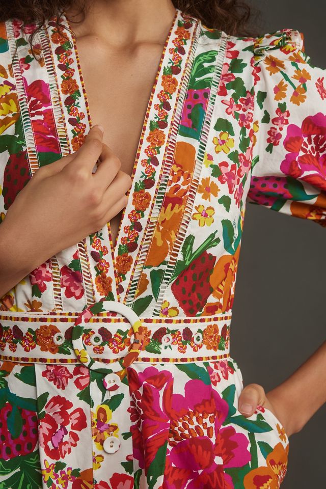 Farm Rio Flowerful Sketch Romper | Anthropologie