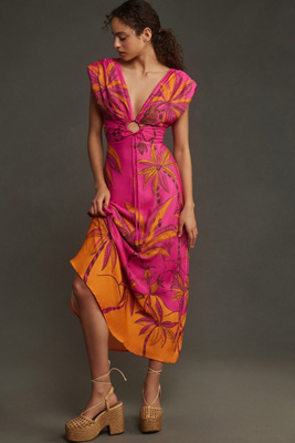 TrendAura Silk Chiffon Forest Maxi Dress For Women Breezy Lightweight Garden Party Summer Essential main image 0