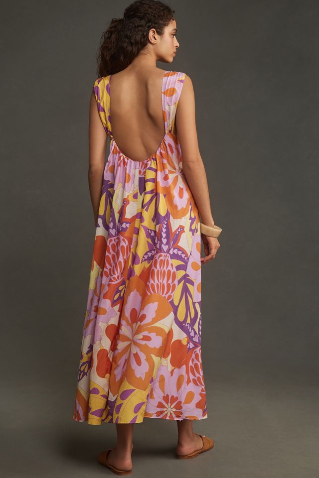 Farm Rio Lee Floral Sleeveless Maxi Dress | Anthropologie
