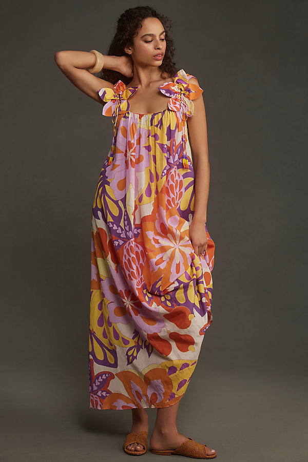 Shop Farm Rio Lee Floral Sleeveless Maxi Dress In Multicolor