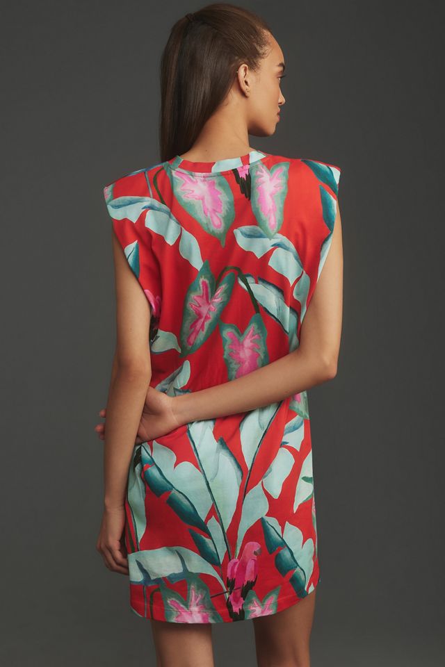 Farm Rio Summer Foliage Mini T-Shirt Dress #1