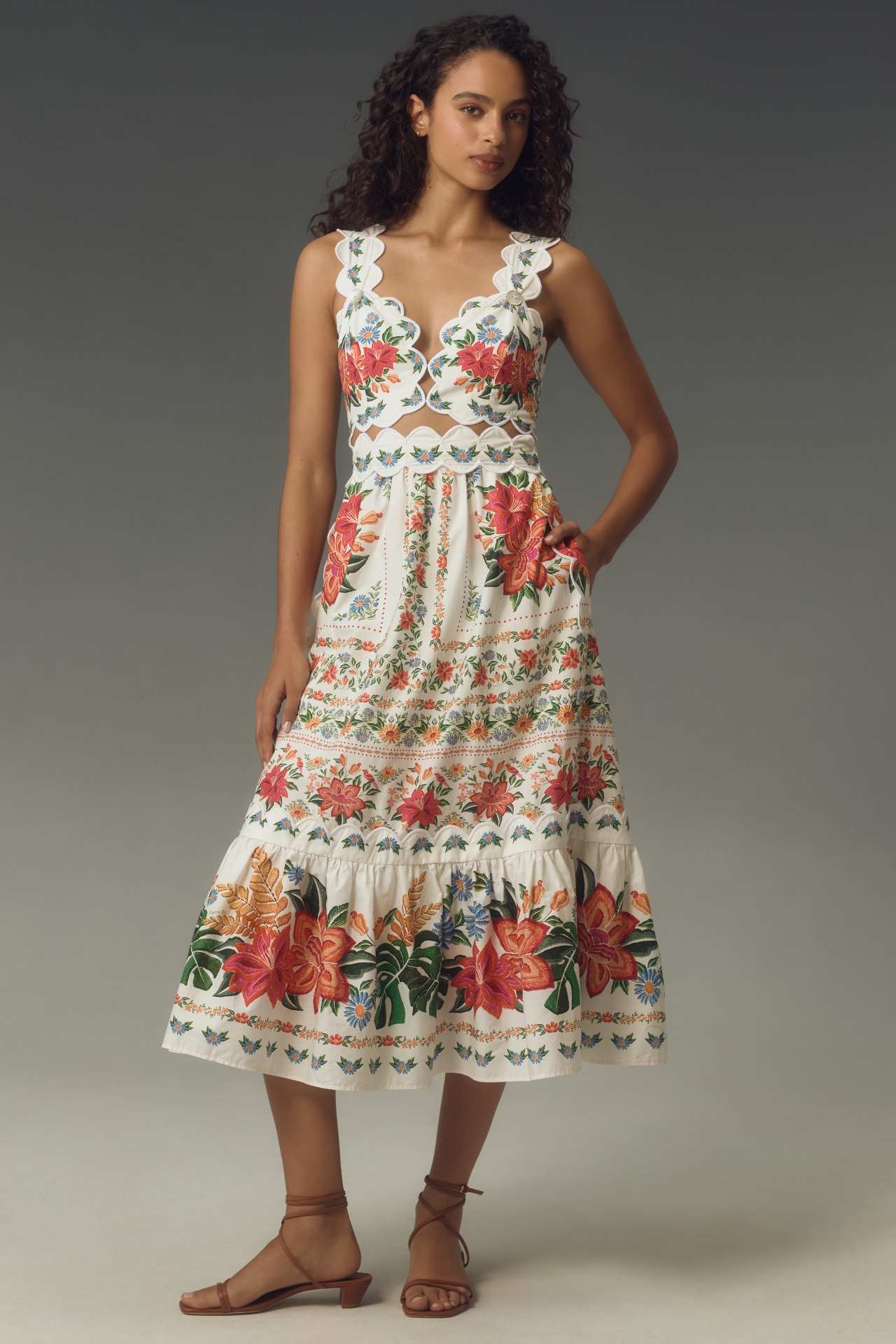 Farm Rio Bloom Garden Midi Dress