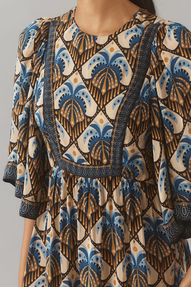 farm rio cocopalm midi dress FARM Rio Milani Coco-Palm Print Cotton Maxi Dress in Green