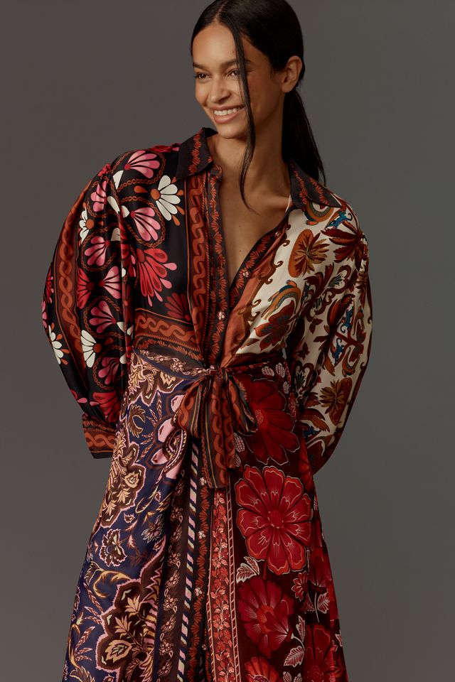 Farm Rio Miranda Long-Sleeve Wrap Midi Dress #2