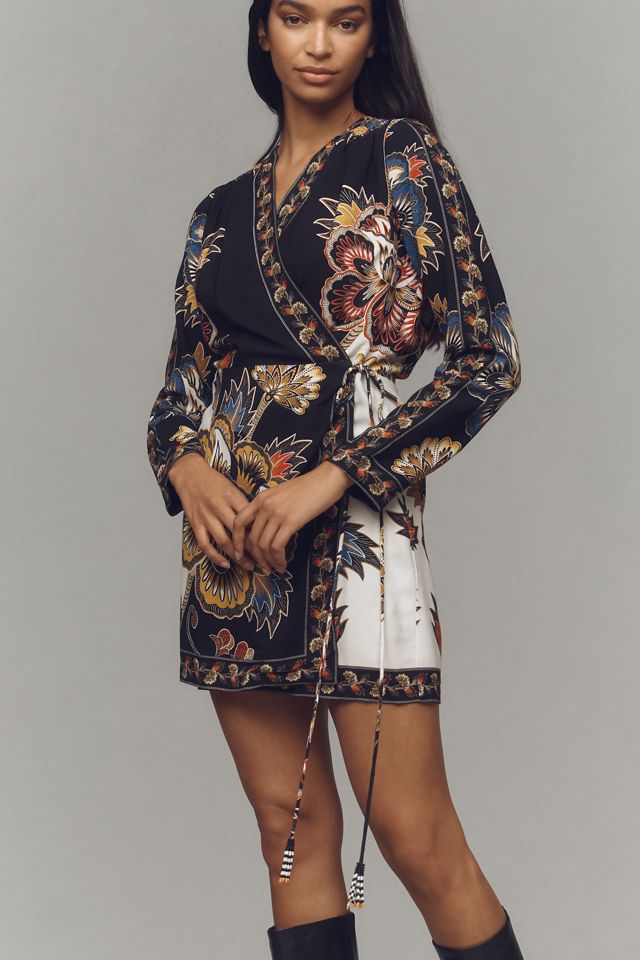 Farm Rio Floral Wrap Mini Dress #1