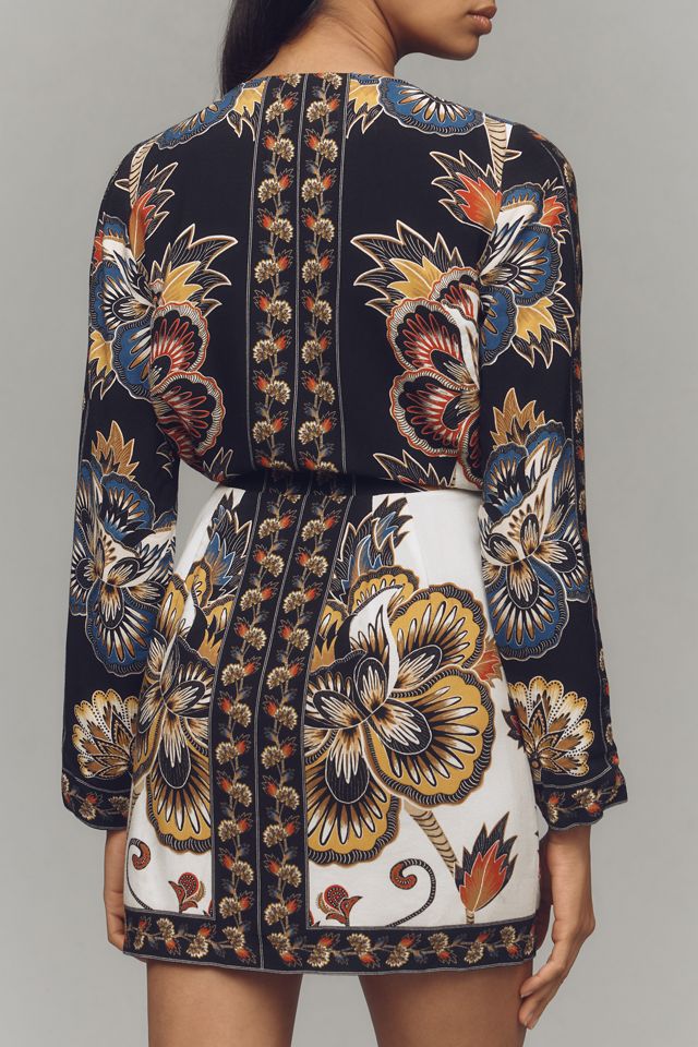 Farm Rio Floral Wrap Mini Dress #3