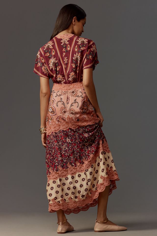Farm Rio Glam Tapestry Laces Short-Sleeve Maxi Dress #1