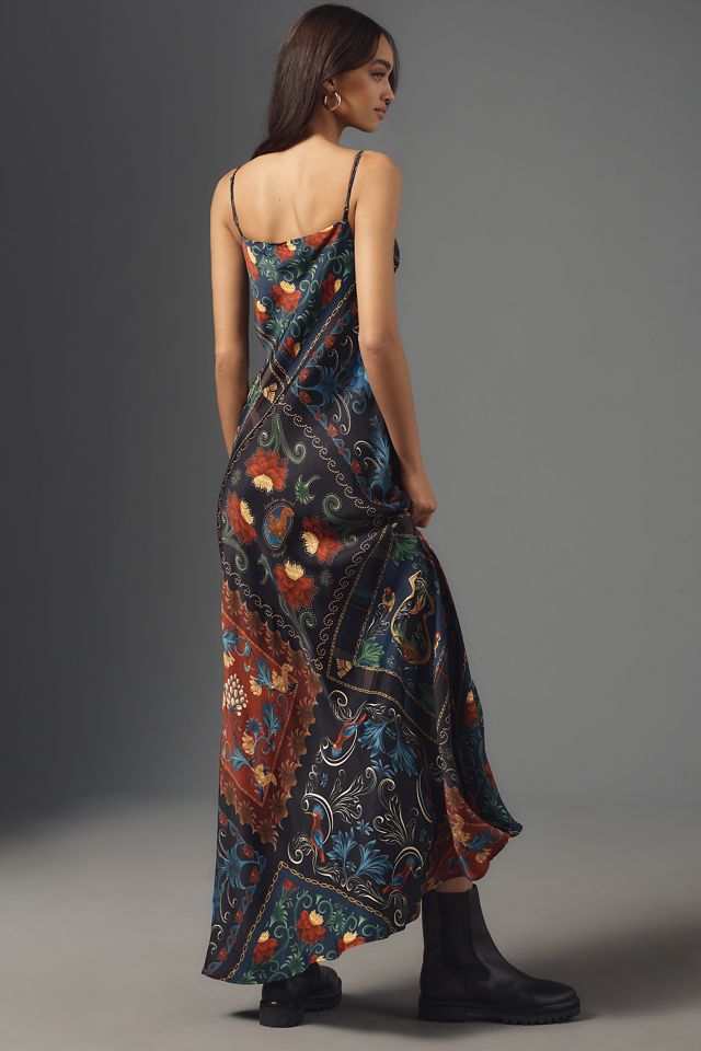 Farm Rio Arabesque Scarves Sleeveless Midi Slip Dress #2