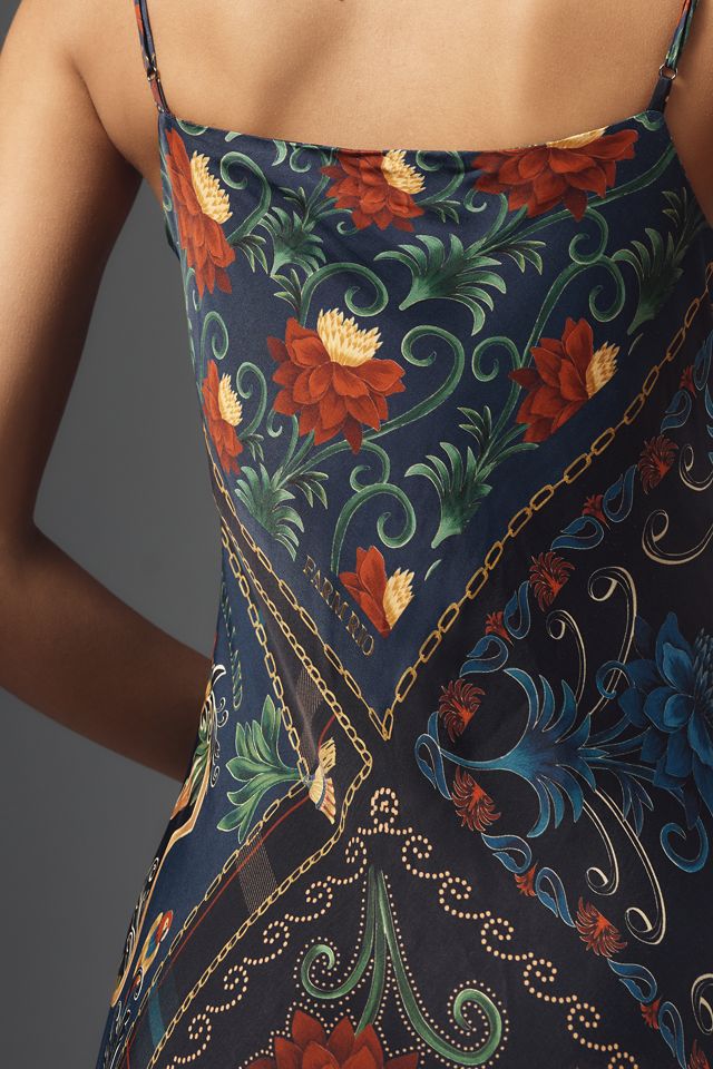 Farm Rio Arabesque Scarves Sleeveless Midi Slip Dress #3