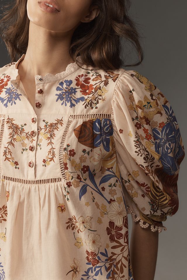 farm rio blue beauty bouquet long sleeve maxi dress Farm Rio Red Garden Delight Long Sleeve Midi Dress, Garden Delight Red / L