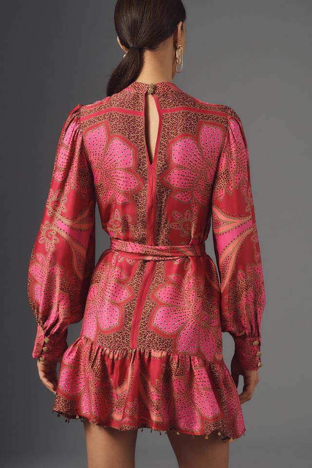Farm Rio Floral Glam Scarf Mini Dress #1