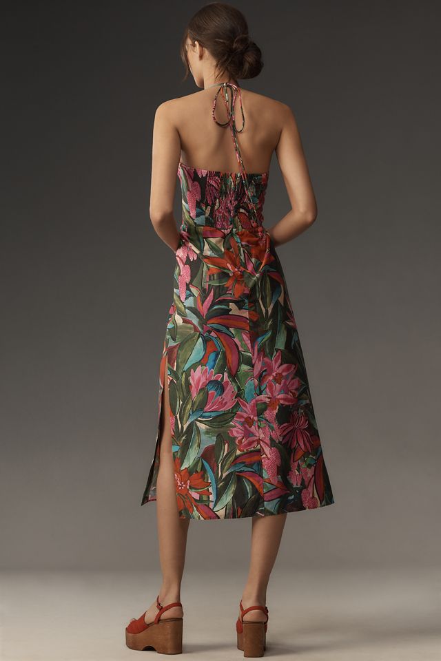 Farm Rio Jardin De Reve Multicolor Halter Midi Dress #1