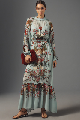 Farm Rio Beauty Bouquet Long-Sleeve Maxi Dress | Anthropologie