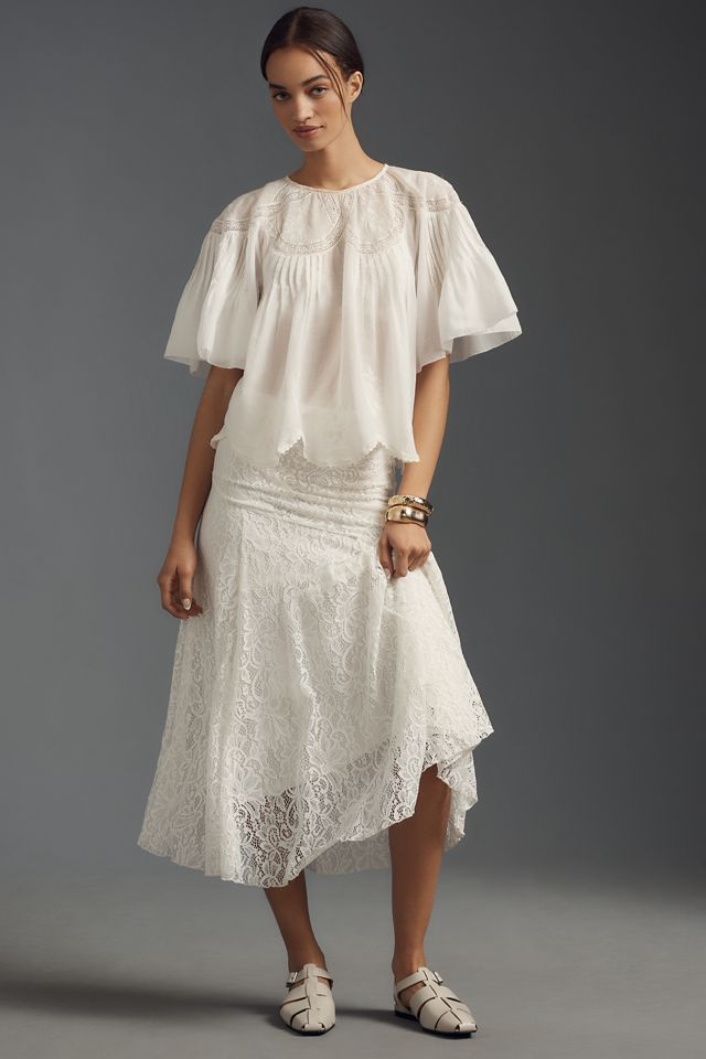 Farm Rio Short-Sleeve Embroidered Swing Blouse #3