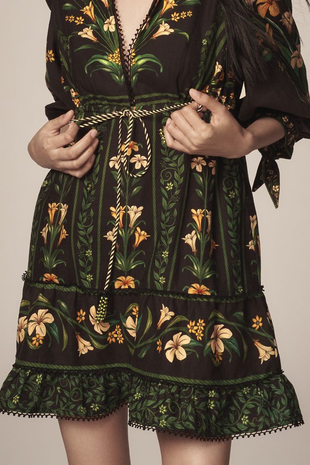 Farm Rio Flowers Arch Linen Blend Mini Dress #3