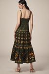 farm rio flowers arch sleeveless linen blend midi dress FARM Rio Flowers Arch Black Sleeveless Maxi Dress
