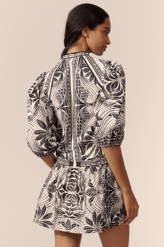 Farm Rio Elegance Scarf Puff-Sleeve Mini Dress #2