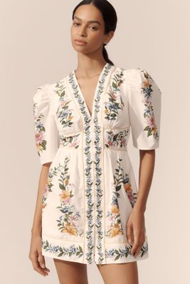 Farm Rio x Anthropologie Long-Sleeve Mock-Neck Mesh Mini