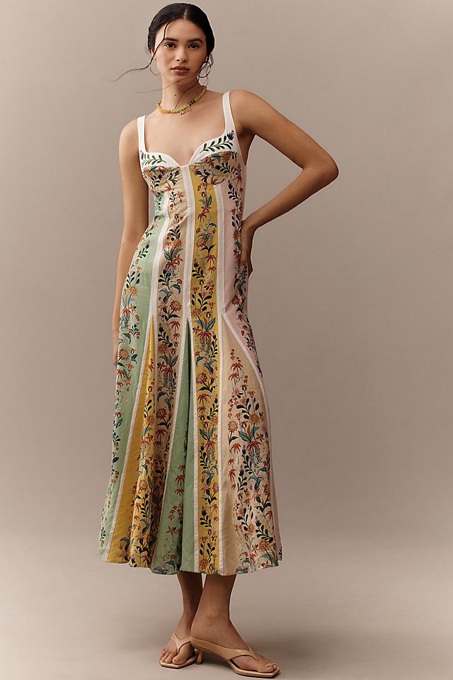 farm rio long dresses Women's Fruit Garden Maxi Dress - Fruit Garden The vibrant green hue Farm Rio Vintage Wave Long-Sleeve